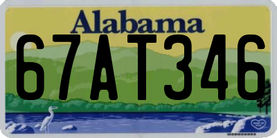 AL license plate 67AT346