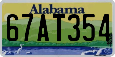 AL license plate 67AT354