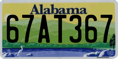 AL license plate 67AT367
