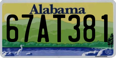 AL license plate 67AT381