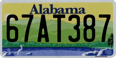 AL license plate 67AT387