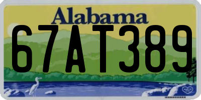 AL license plate 67AT389