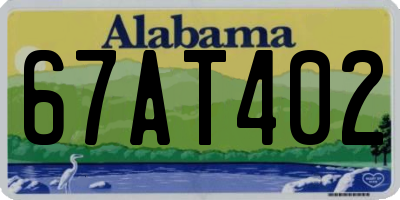 AL license plate 67AT402