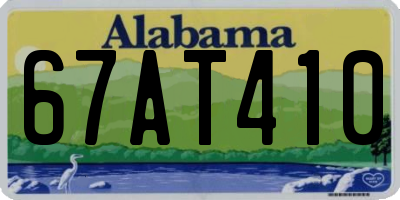 AL license plate 67AT410