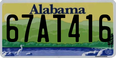 AL license plate 67AT416