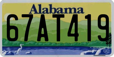 AL license plate 67AT419