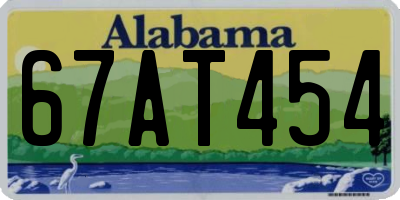 AL license plate 67AT454