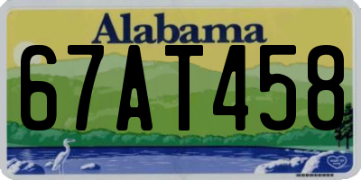 AL license plate 67AT458