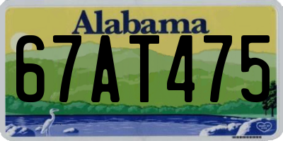 AL license plate 67AT475