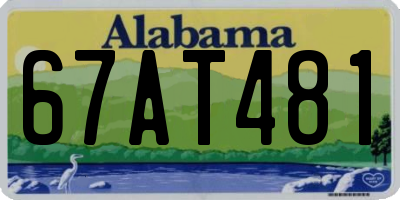 AL license plate 67AT481