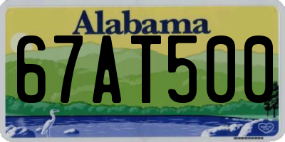 AL license plate 67AT500