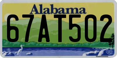AL license plate 67AT502