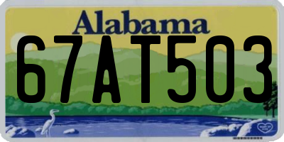 AL license plate 67AT503