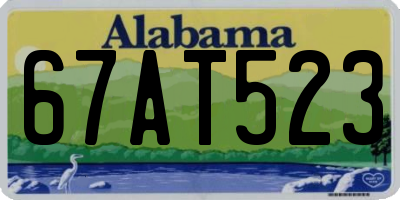 AL license plate 67AT523