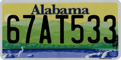 AL license plate 67AT533