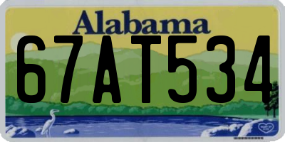 AL license plate 67AT534