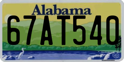 AL license plate 67AT540