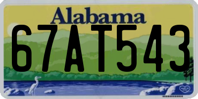 AL license plate 67AT543