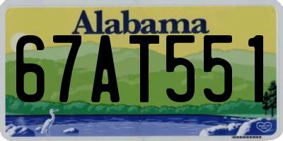 AL license plate 67AT551