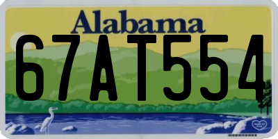 AL license plate 67AT554