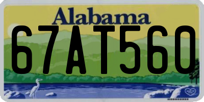 AL license plate 67AT560