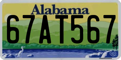 AL license plate 67AT567