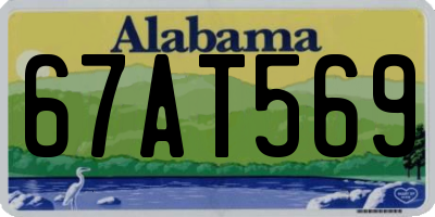 AL license plate 67AT569