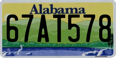 AL license plate 67AT578