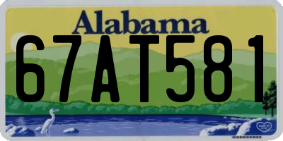 AL license plate 67AT581