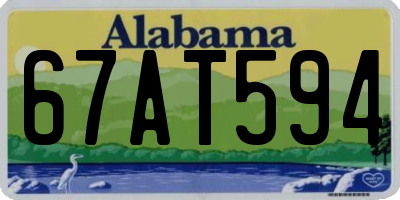 AL license plate 67AT594