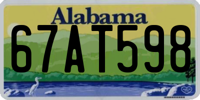 AL license plate 67AT598