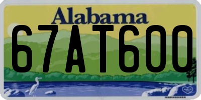 AL license plate 67AT600
