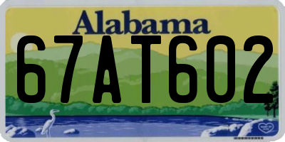 AL license plate 67AT602