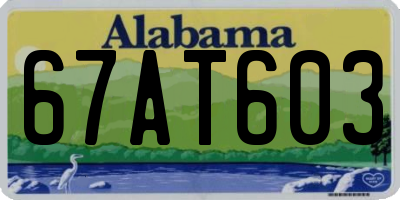 AL license plate 67AT603