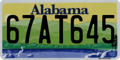 AL license plate 67AT645