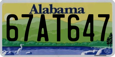 AL license plate 67AT647