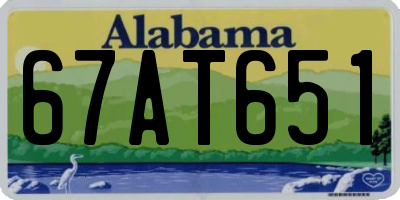 AL license plate 67AT651