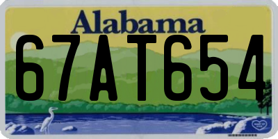 AL license plate 67AT654