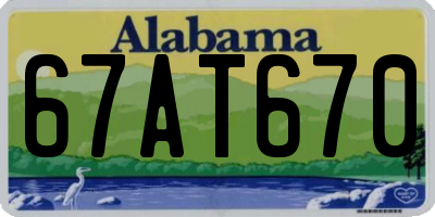 AL license plate 67AT670