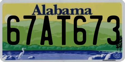 AL license plate 67AT673