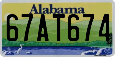 AL license plate 67AT674