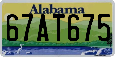 AL license plate 67AT675