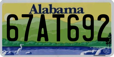 AL license plate 67AT692