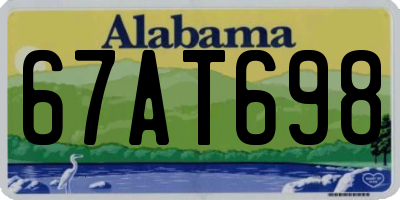 AL license plate 67AT698