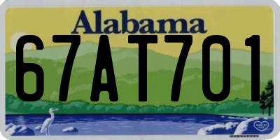 AL license plate 67AT701