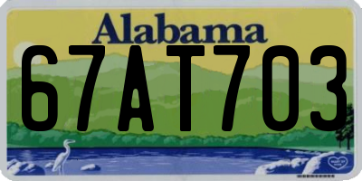 AL license plate 67AT703