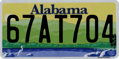 AL license plate 67AT704
