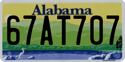 AL license plate 67AT707