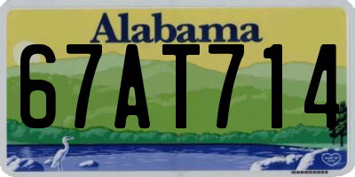 AL license plate 67AT714