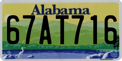 AL license plate 67AT716